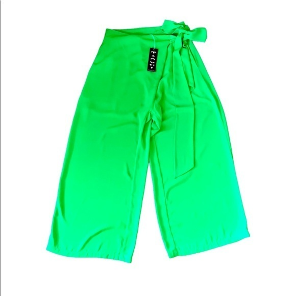 NWT TOV Wide Leg Green Trousers 44